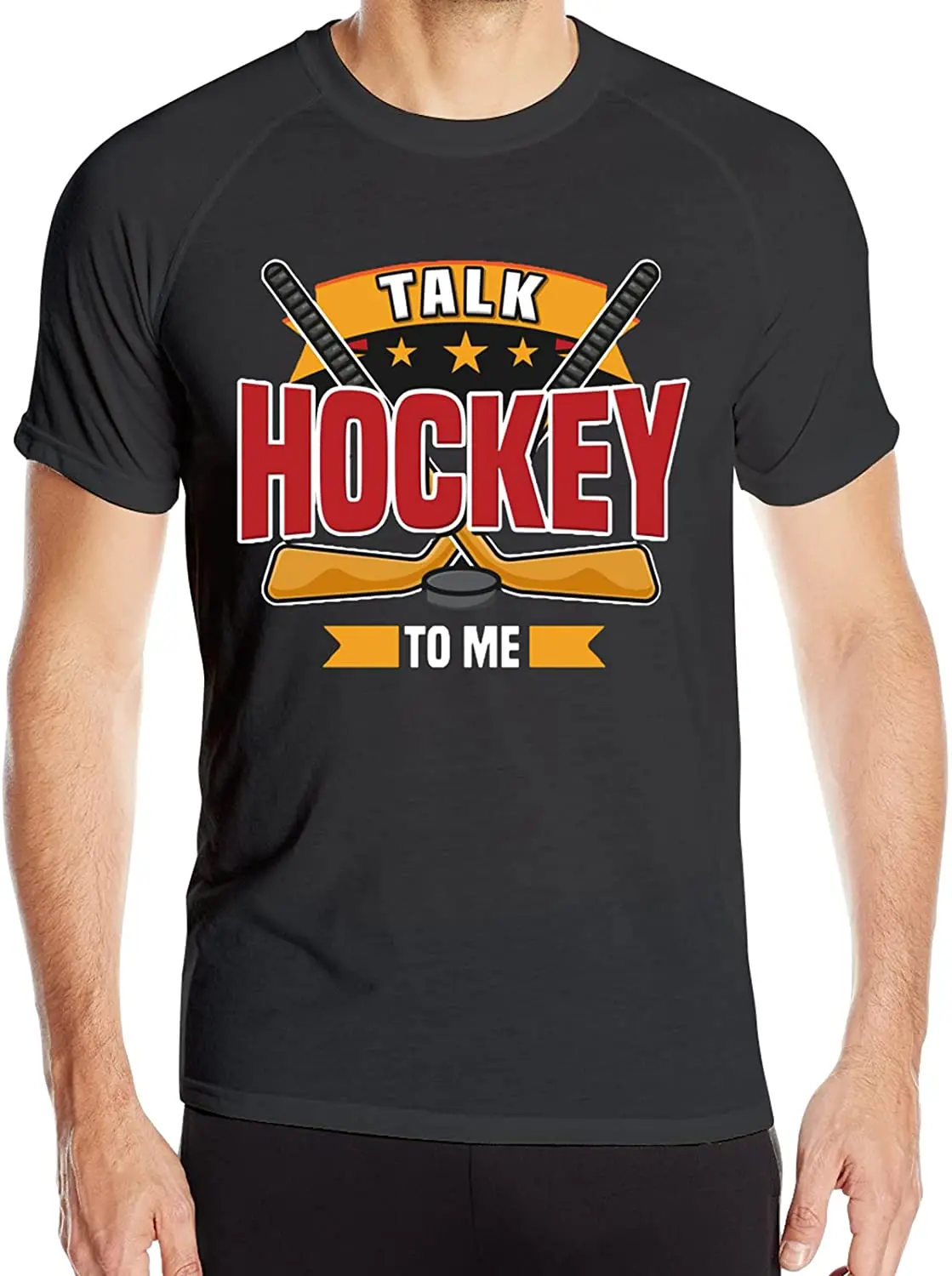 

T-Shirts Unisex Top Shirt Short Sleeve 3D Printing Talk Hockey To Me Round Neck Soft T-Shirt Fit And Comfortable