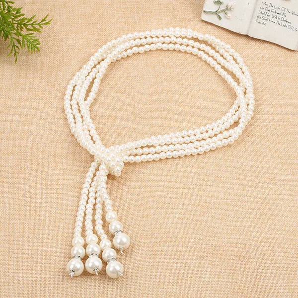 

Women Faux Pearl Tassel Pendant Long Chain Sweater Necklace Fashion Gift 50"