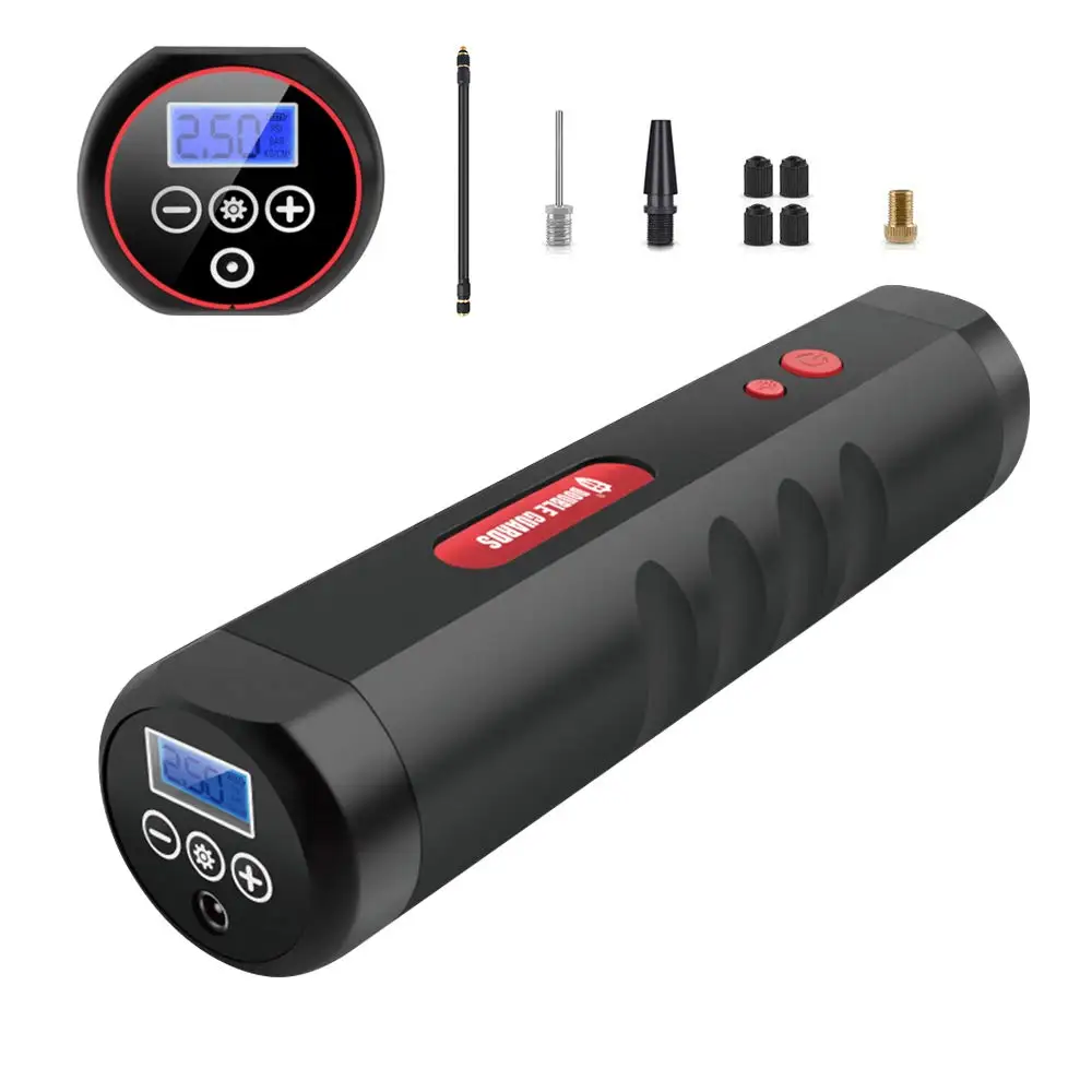 

YTA Air Compressor Portable Mini Air Inflator Hand Held Tire Pump 2000mAh with Digital LCD LED Light 12V AC DC Lithium Battery 1