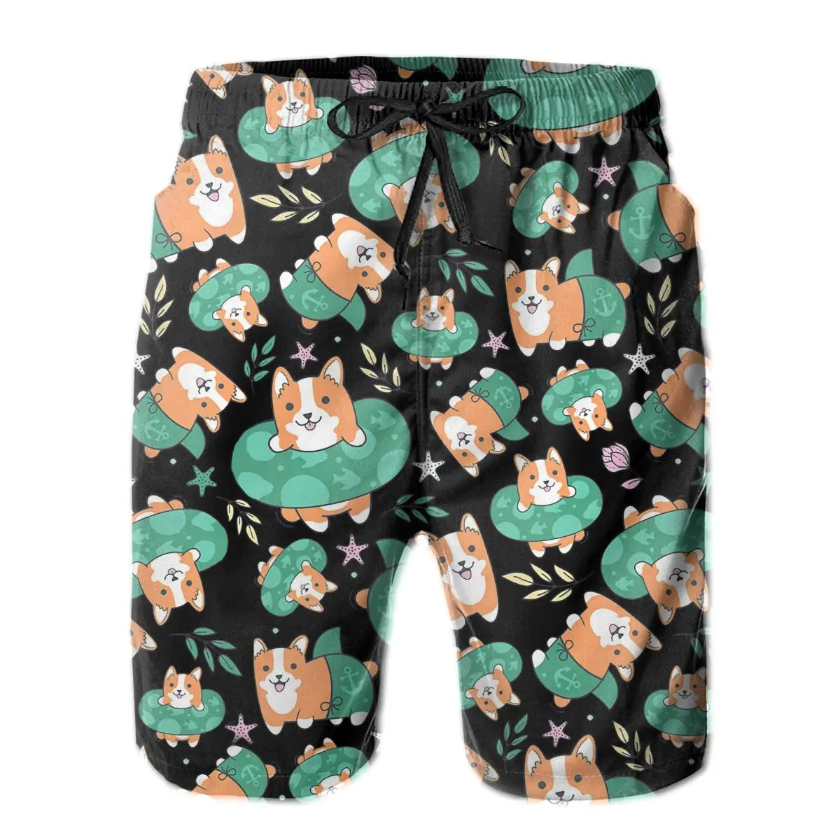 

2020 New adult Summer Swim Shorts Swimwear Dog Cute Welsh Corgi Puppy men's Fashion Print Swimwear Swimsuit Beach Short Pants