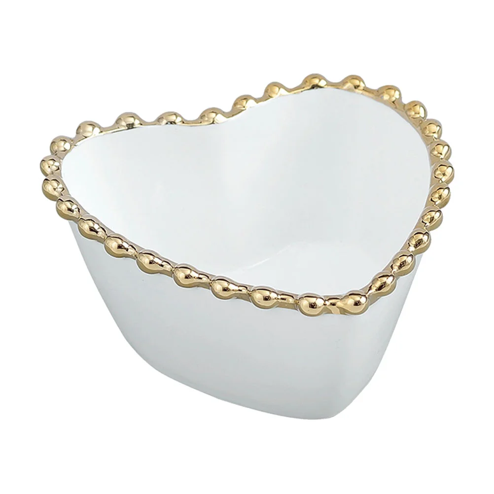 

1Pc Heart Shape Ceramic Fruit Bowl Dessert Storage Holder Plate Salad Bowl
