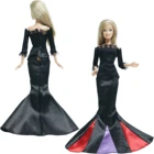 1 комплект, модное платье для куклы BJDBUS, черный кружевной топ, платье рыбий хвост, перчатки, наряд Вечерние вечернее платье, одежда, аксессуары для куклы Барби