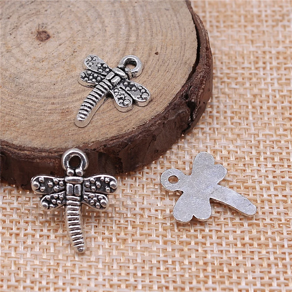 

free shipping 54pcs 19x15mm antique silver dragonfly charms diy retro jewelry fit Earring keychain hair card pendant accessories