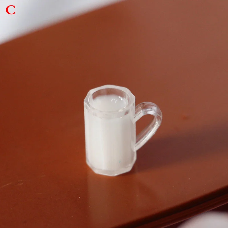 

Dollhouse Miniature Mini Orange And Milk Juice Cup Doll House Diy Decoration Charm Food