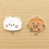 10pcs enamel anime cartoon charm for jewelry making earring pendant necklace bracelet accessories diy supplies craft findings