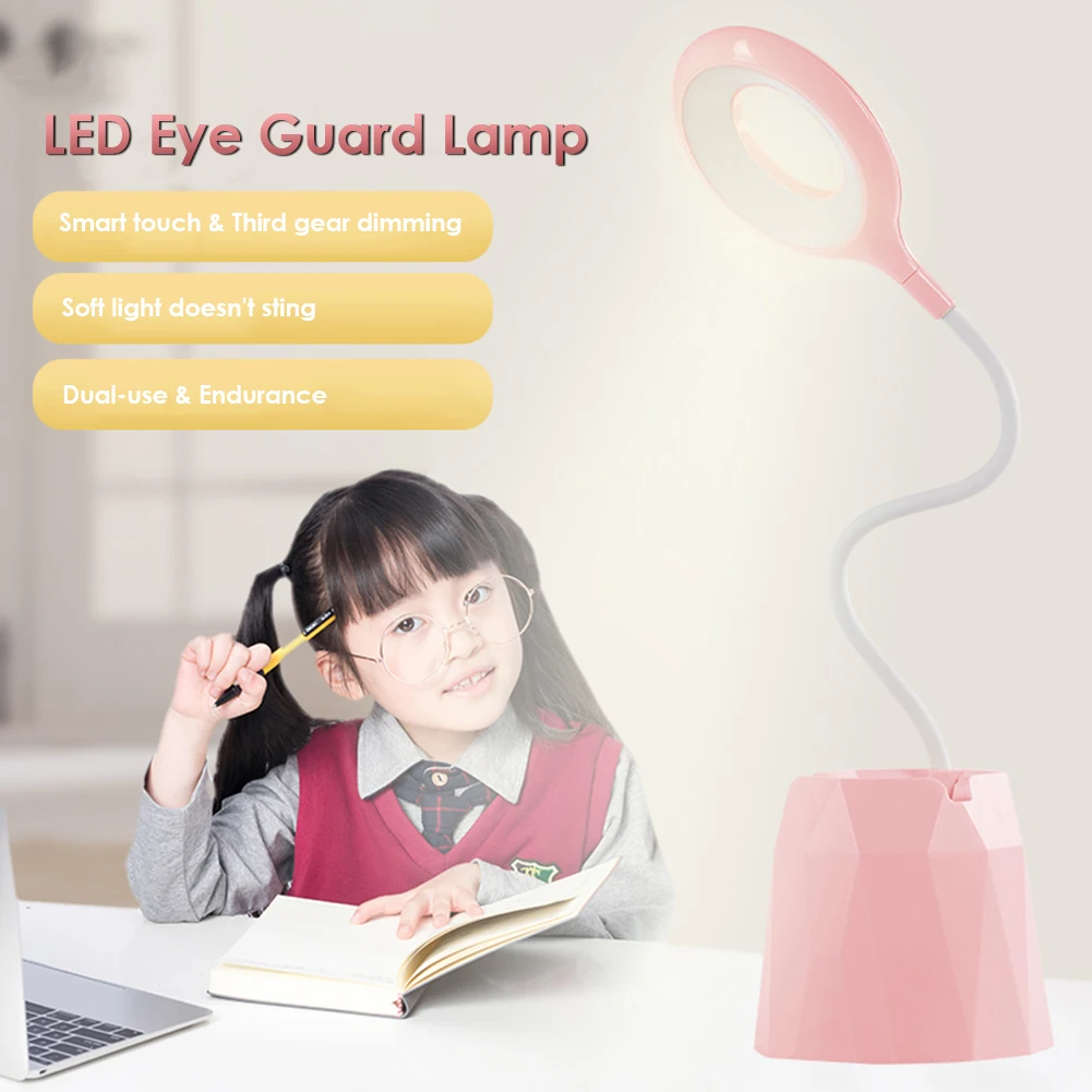 

Adjustable Mobile Pen Holder Desktop Light Dimmable LED 3 Modes Touch Lightings Dimmer Intelligent Bedside Lamps