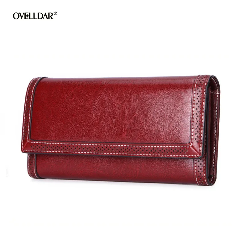 

Классический женский кошелек, длинный вместительный кошелек, сумочка в европейском и американском стиле, Модный женский кошелек из натурал...