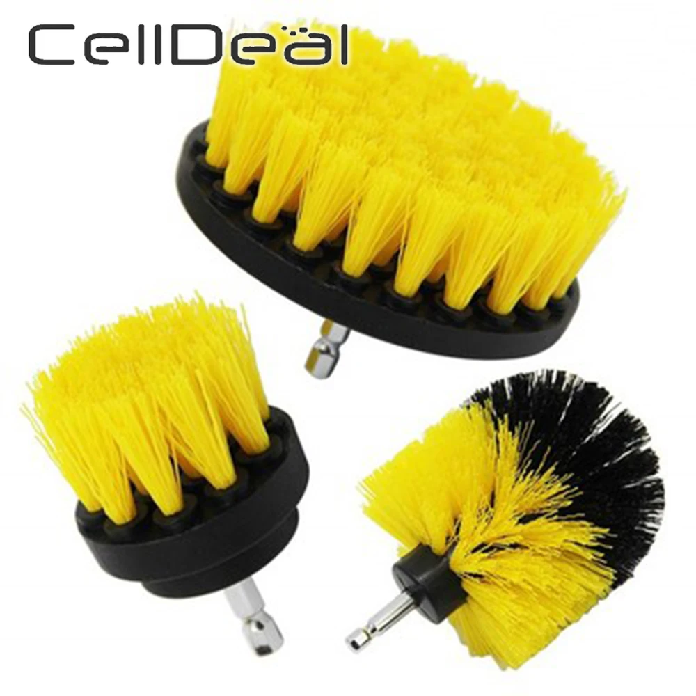 

3Pcs Set Cleaning Brush Electric Drill Brush Round Scrubber Cleaning Brush 2/3.5/4'' for Carpet Glass Car Tires Kitchen Tool