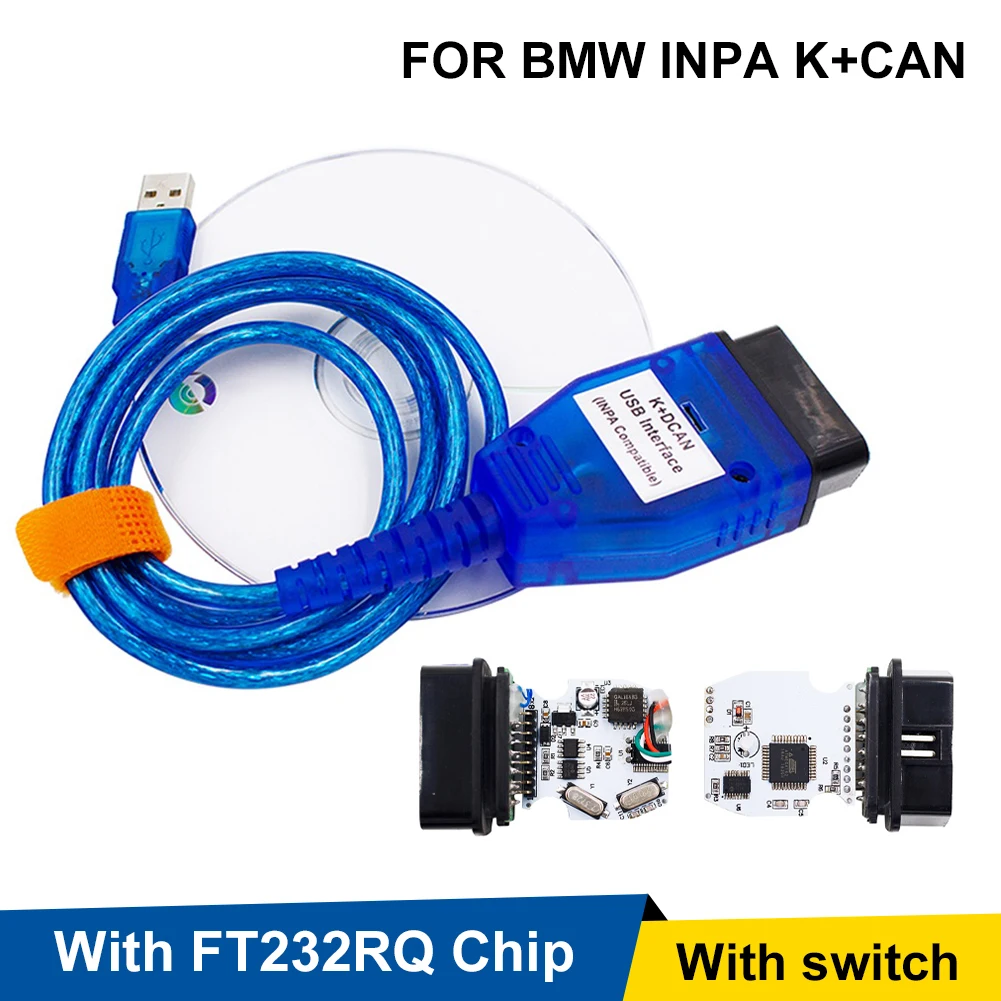 Лучшее качество полный чип для BMW INPA K DCAN + может FT232RQ USB Диагностический Интерфейс