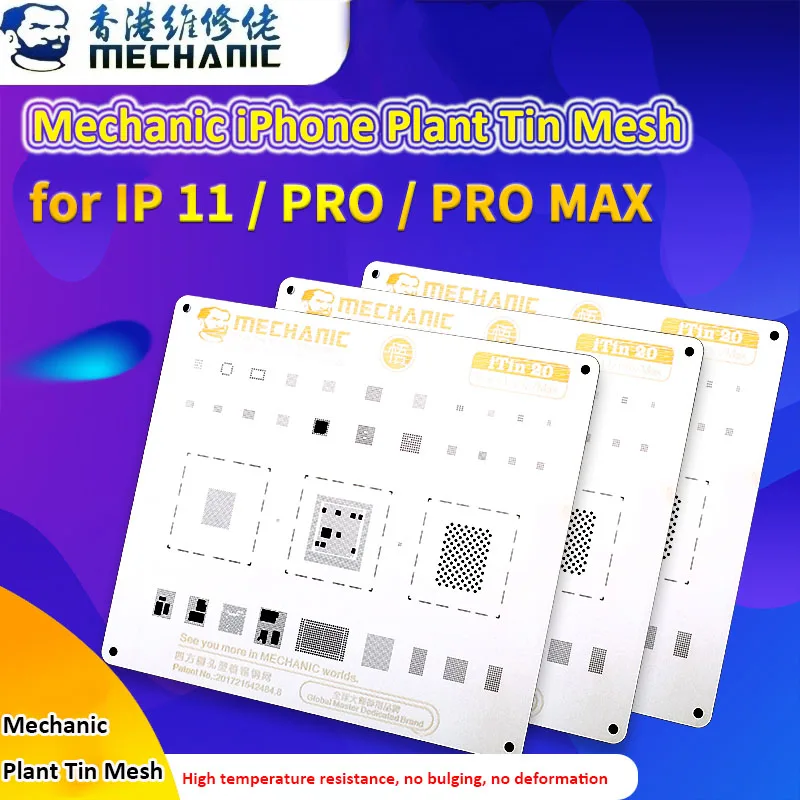 Оловянный трафарет Mechanic iTin для iPhone 11/11 PRO/11PRO XS MAX A7 A8 A9 10 A11 A12 CPU стальная сетка BGA