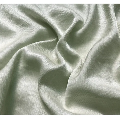 CF932 шелковая льняная блестящая ткань, блестящий светильник, зеленая Роскошная рябь, высококлассная ткань, эластичная ткань для женщин