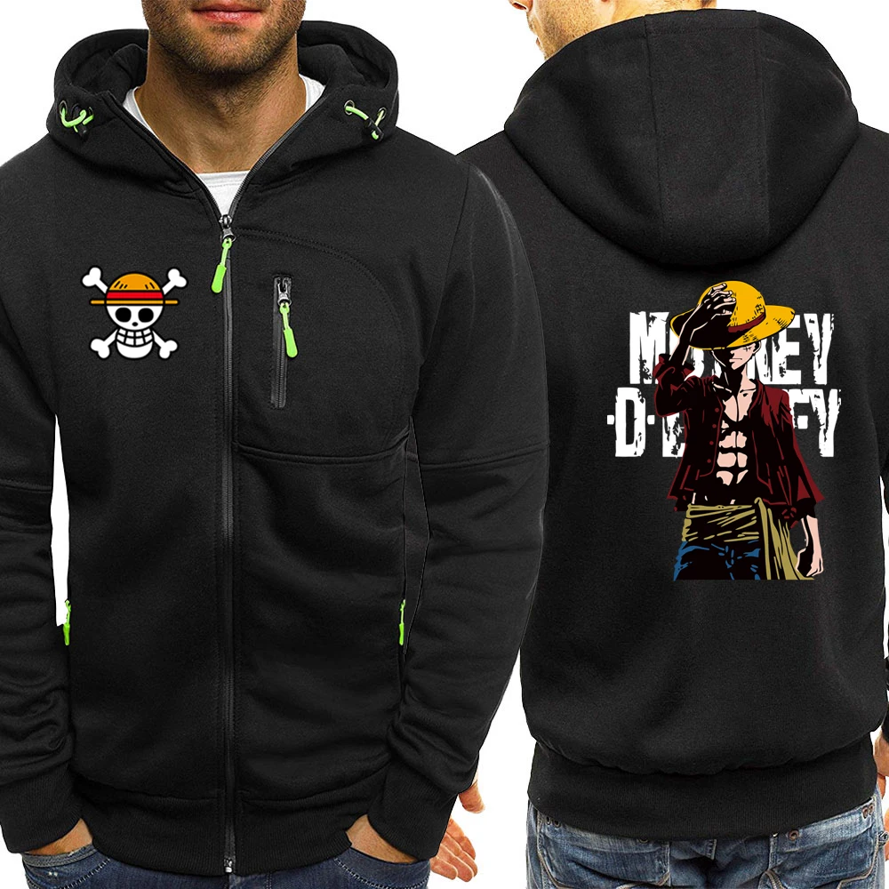 Luffy ONE PIECE Аниме серии толстовки мужские куртки Осень Зима Повседневное Пальто Harajuku мужские толстовки с капюшоном хип хоп Толстовка