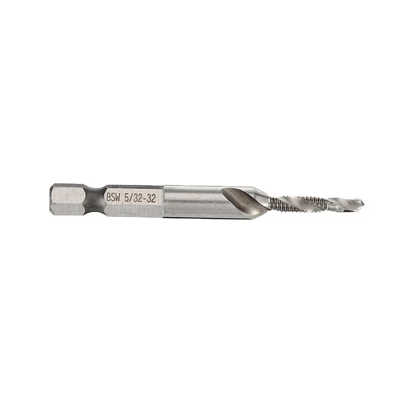 JUSTINLAU 1/8-3/8 дюйма BSW поток HSS комбинированное сверло Tap Bit 1/4 Inch Hex Shank Deburr зенкер |