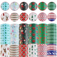 12pcs pu leather sheet printed christmas synthetic materials for hair earring wallet diy handmade accessories 8 26 x 6 29inch