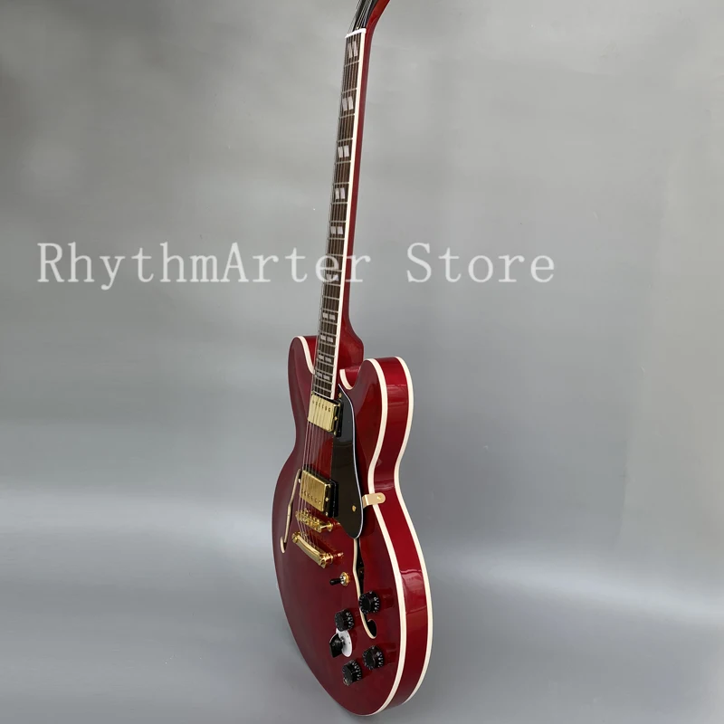 Джазовая гитара винно-красная большая Цветочная волна воды фингерборд из