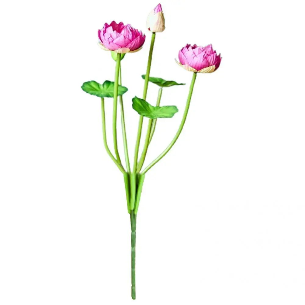 

Faux Silk Practical Realistic Artificial Mini Lotus Flowers Ornamental Fake Lotus Wear-resistant for Yard