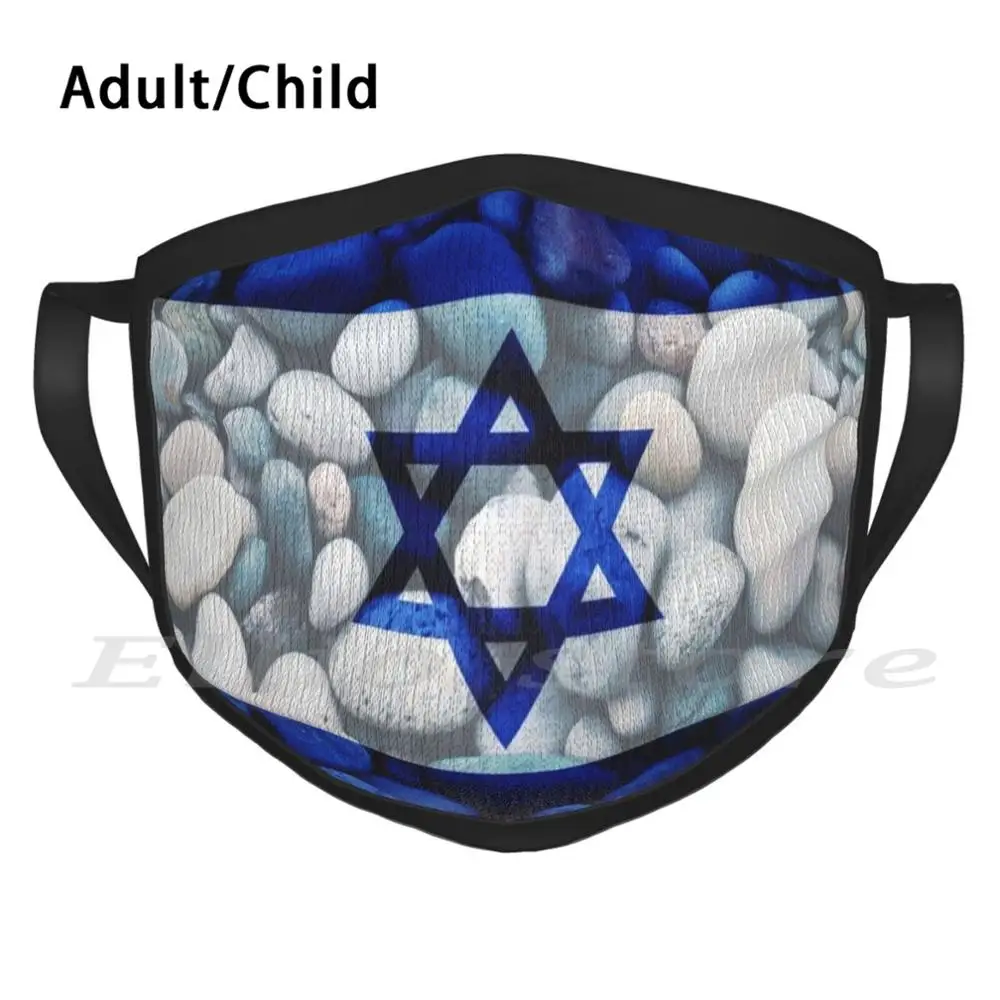 Моющаяся противопылевая маска шарф с принтом флага Израиля камней для стран