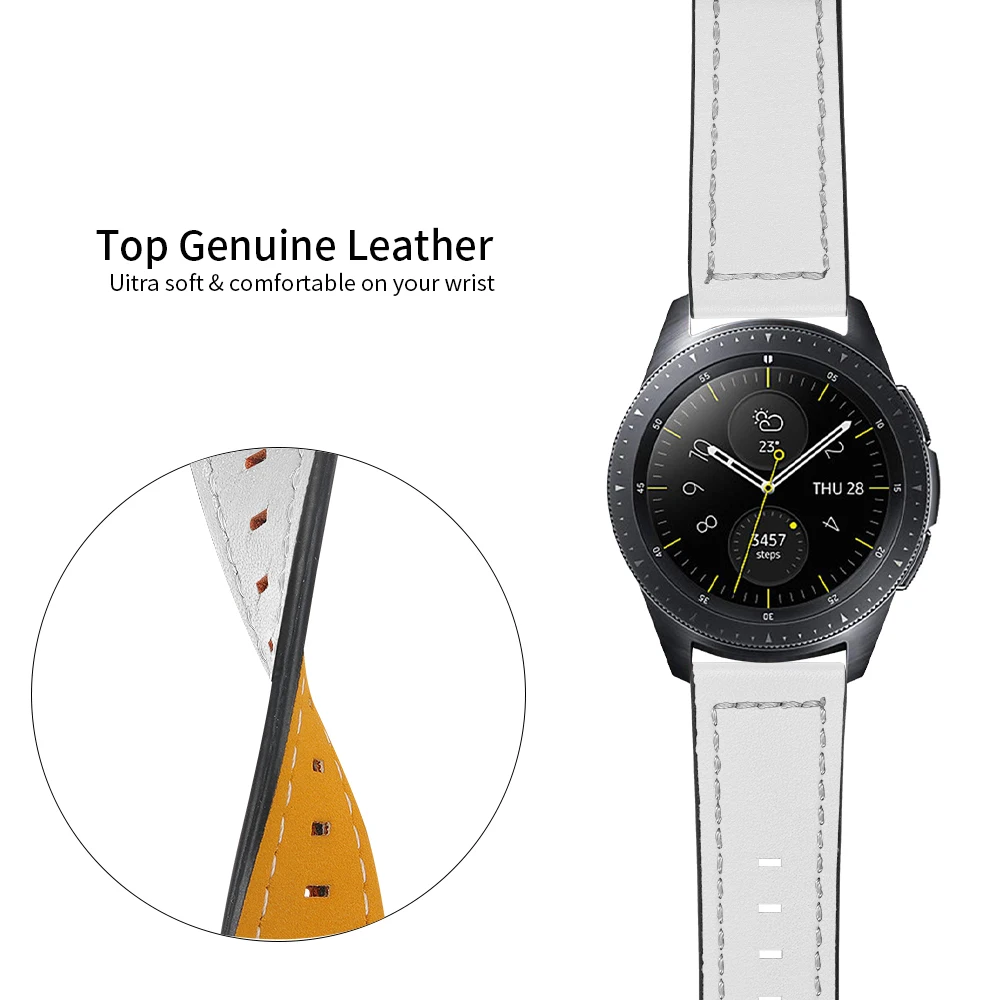 Ремешок ручной работы из воловьей кожи для Samsung Galaxy Watch Active Gear Sport S2 S3 42/46 мм