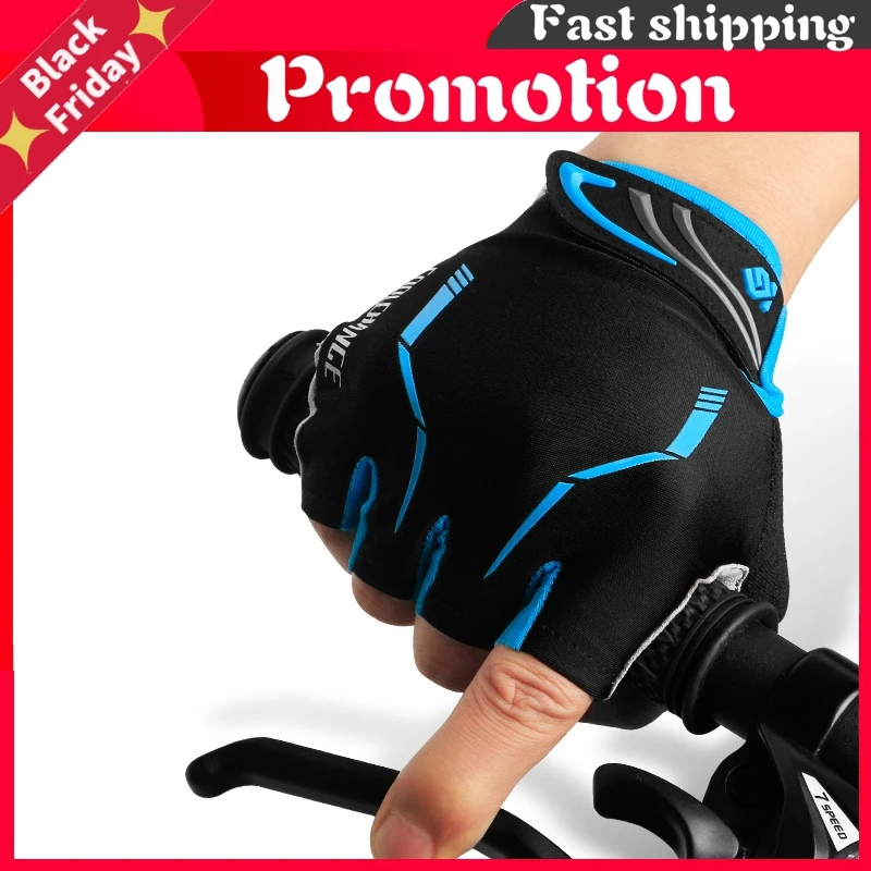 Летние Для мужчин женщин велосипедные перчатки с обрезанными пальцами