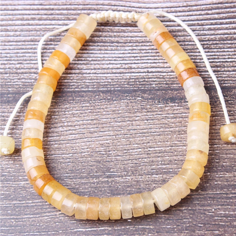 

Lanli 3x6mm Fashion Huang Dongling Natural Stone Loose Beads Spacer Round Beads Diy Bracelet Necklace Earrings Accessories