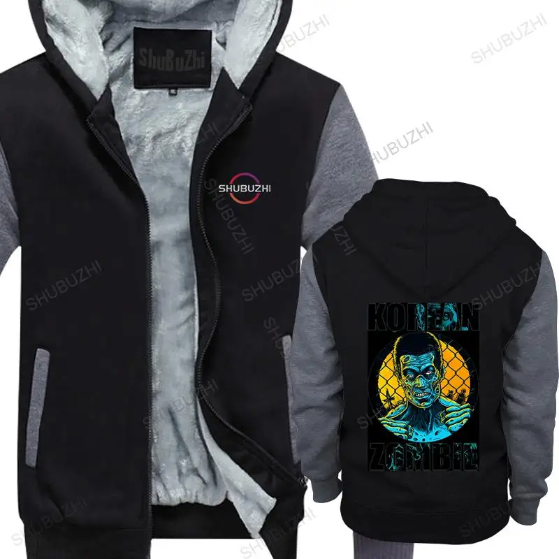 

New Arrived Fashion New KOREAN ZOMBIE #1 Chan Sung Jung MMA Men's Black thick hoodies Size Custom Print zipper Casual Top
