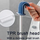 Новая настенная щетка для унитаза из ТПР с держателем, набор силиконовых щетин для пола, уборка ванной комнаты, защита углов унитаза