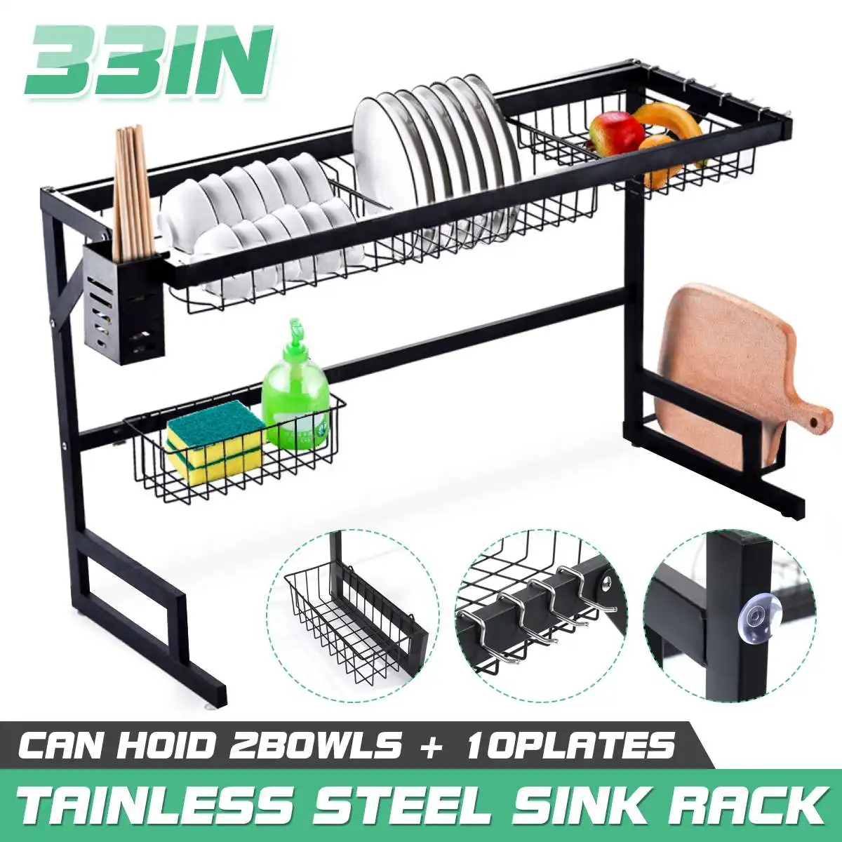 

Kitchen Storage Rack Kitchenware Organize Holder Kitchen Shelf Spice Organizer Cupboard Rack Desktops Dishes Drying Cutlery Rack