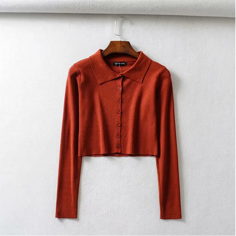 Вязаный белый черный Укороченный кардиган свитер для женщин весна-осень