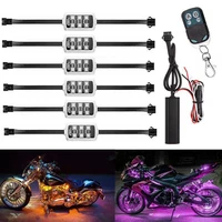 car motorcycle rgb led smart brake lights atmosphere light with wireless remote control moto night decorative strip lamps lights