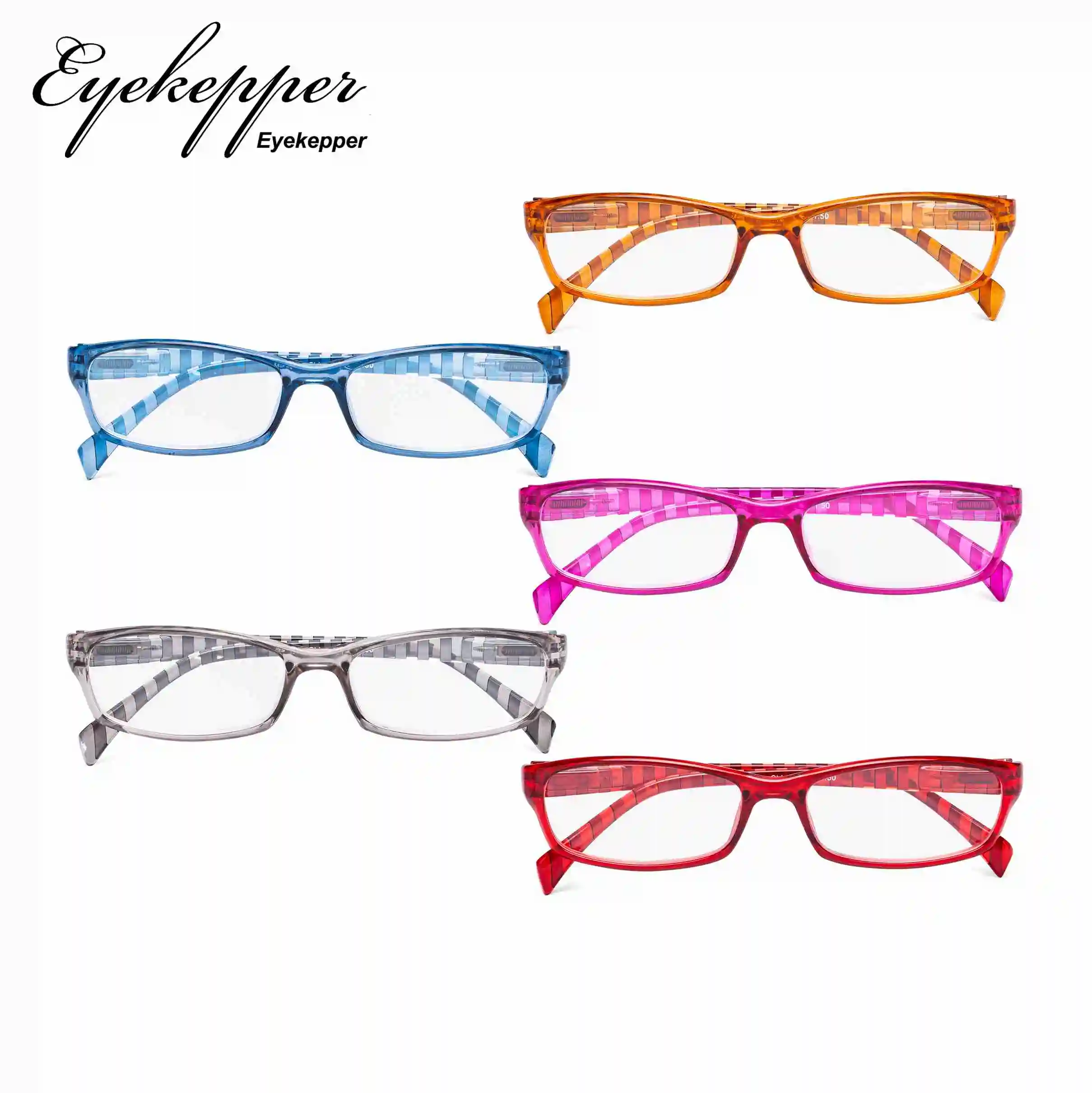 RT1803S-5pc-Mix Eyekepper женские очки для чтения-5 Пак женские Стильные Читатели с полосатыми дужками