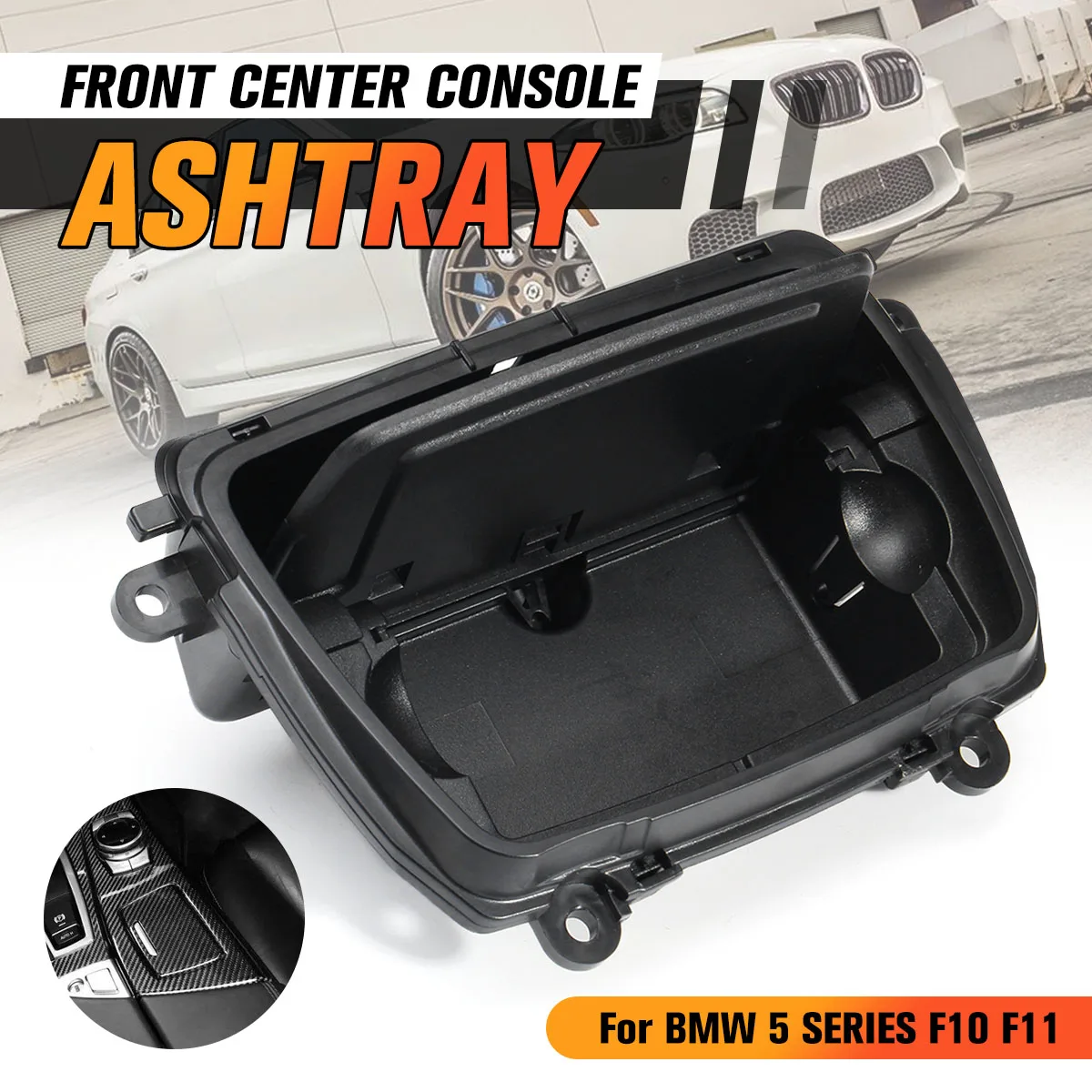 

New Black Plastic Center Console Ashtray Assembly Box Fit For BMW 5 Series F10 F11 F18 Ashtray For Car 51169206347