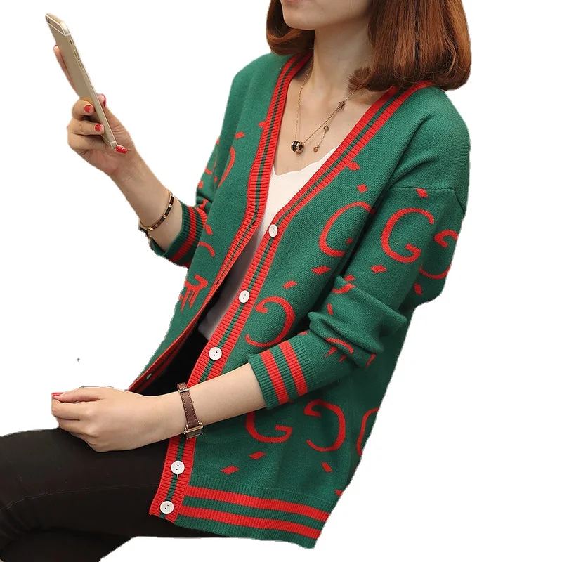 

Кардиган женский вязаный, короткий, свободный, с V-образным вырезом, в Корейском стиле, весна 2021