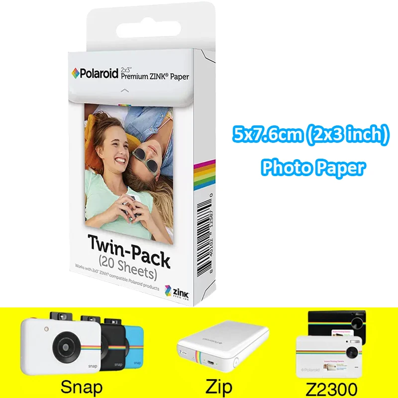 

Пленка Polaroid Instax 2x3-дюймовая Премиум Zink, фотобумага, 20 листов для мгновенного фотопринтера snap touch z2300 social