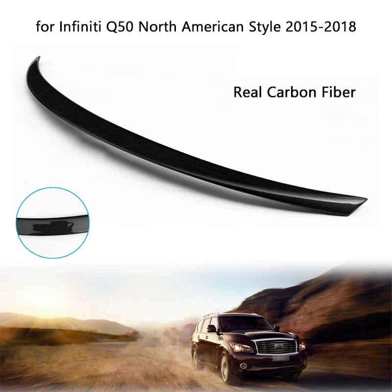 

Car Rear Spoiler Wing Carbon Fiber Rear Trunk Lip for Infiniti Q50 North American Style 2015-2018 Car Styling Auto Tail Wing Lip