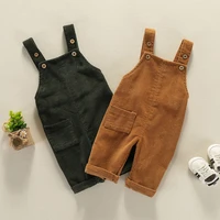baby suspender pants kids boys and girls solid corduroy casual loose clothing overalls 0 3 year old childrens trousers