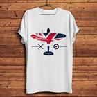 Блоки 2-ой мировой войны классический истребитель Великобритании авиалайнер забавная Футболка мужская белая Повседневная homme WW2 футболка юных поклонников стиля милитари