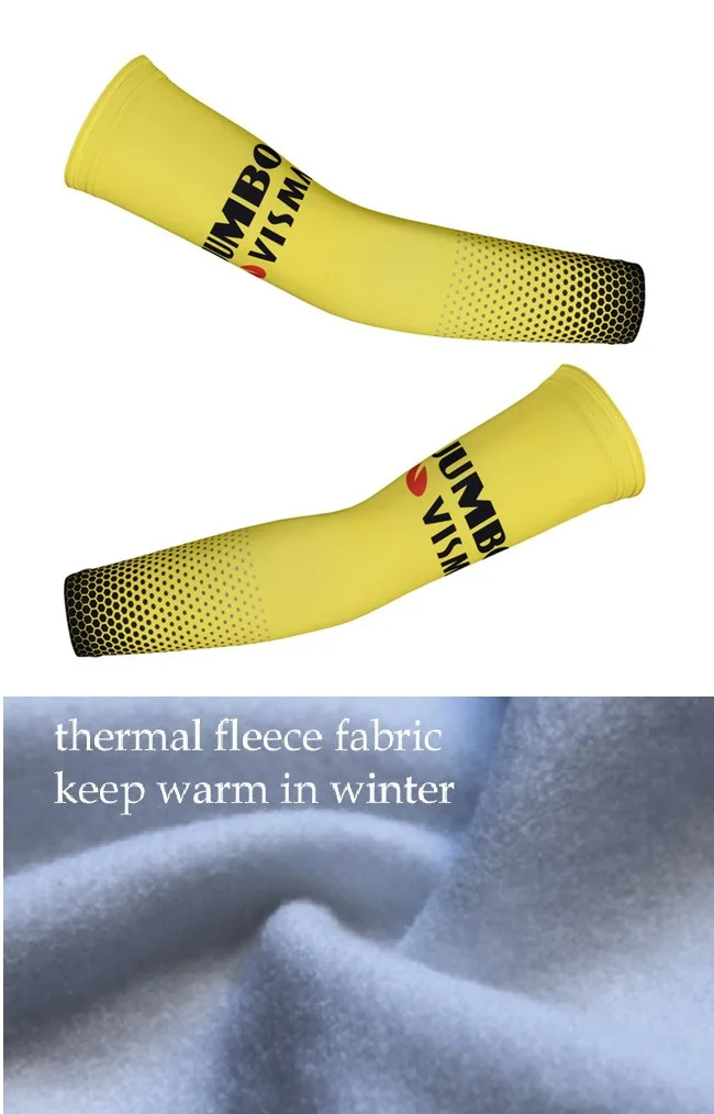 

WINTER THERMAL FLEECE 2019 JUMBO VISMA TEAM CYCLING JERSEY ARM WARMERS SUN UV TECTION ONE PAIR SZIE XS-4XL