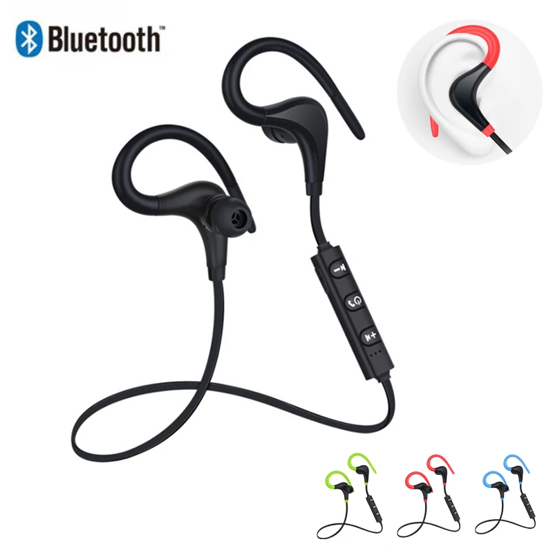 Беспроводные Bluetooth наушники стерео крючки спортивные с шумоподавлением и