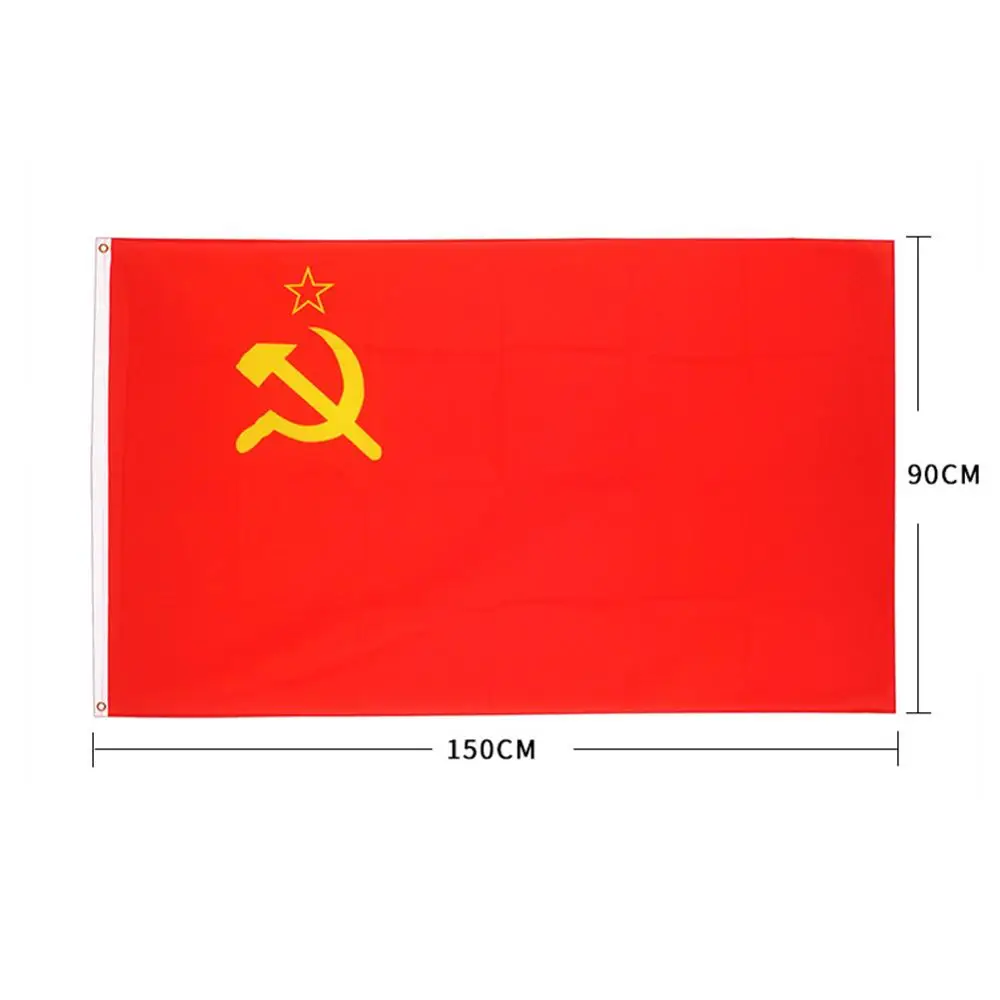 150*90CM Red Soviet Socialist Republics USSR Flag Banner Indoor Outdoor Home Decor | Flags