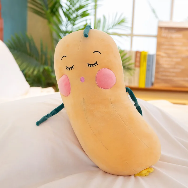 yellow potato plush Мягкие игрушки огурец фрукты овощи мягкая плюшевая игрушка милая Подушка забавная Подушка Ins рождественские игрушки для детей Прямая поставка - Цвет: yellow potato plush
