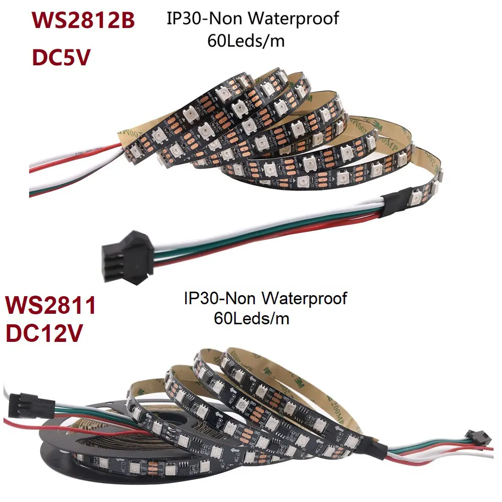 Светодиодный светильник с полосками s 5 м RGB 5050 WS2812B WS2811 гибкий мягкий неоновой