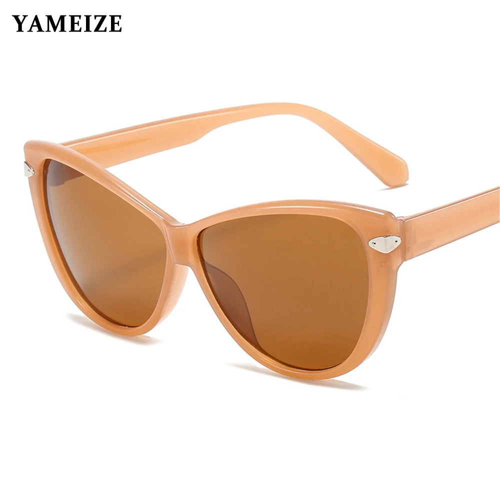 

YAMEIZE Fashion Cat Eye Oversized Sunglasses Women Luxury Brand Vintage Sun Glasses Retro Eyewear Eyeglasses Lentes De Sol Mujer