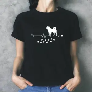 Женская футболка с коротким рукавом, летняя повседневная футболка с рисунком собаки Шиба-ину