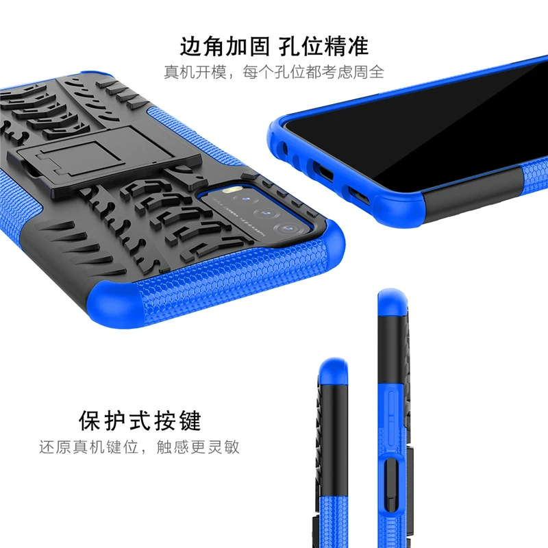 For Vivo Y20 Case For Vivo Y20 Cover Robot Kickstand Silicone Rubber Armor Invisible Stand Protector Case For Vivo Y20 Case