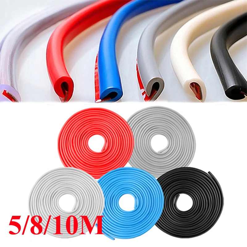 

5M/8M/10M U Type Universal Car Door Protection Edge Guards Trim Styling Moulding Strip Rubber Scratch Protector For Auto Vehicle