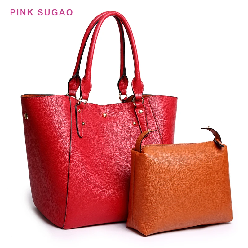 Розовый Sugao 2 шт. роскошные сумки в руку, женские сумки, дизайнерские, модная сумка через плечо, кожаная сумка через плечо для женщин Высокока... от AliExpress RU&CIS NEW