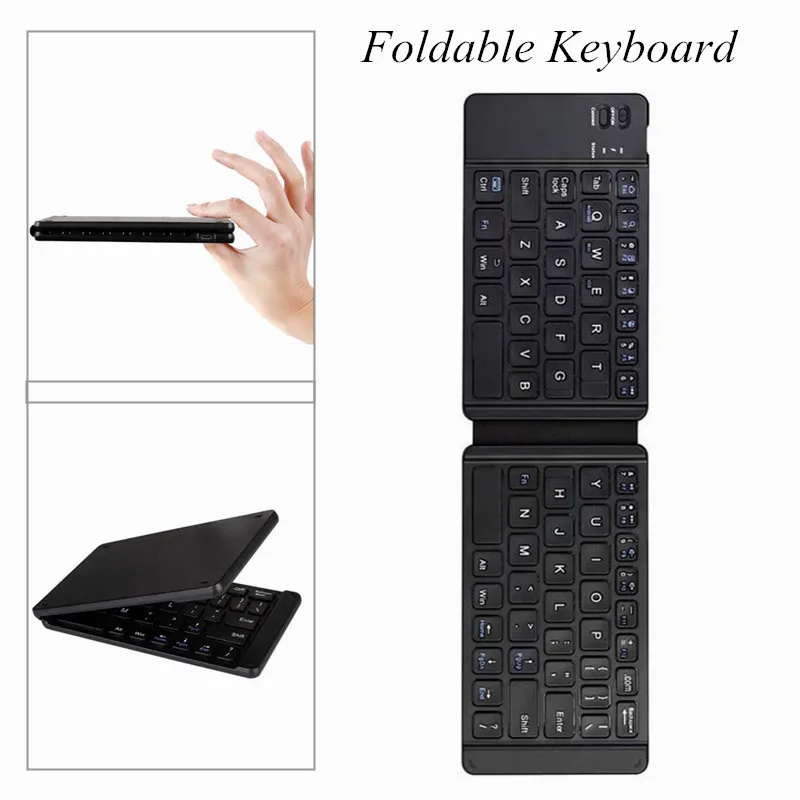 

Mini Wireless Bluetooth Foldable Keyboard Ultrathin USB Charging 2Colors No Trackpad Slient Click For iPad Tablet Smart Phone