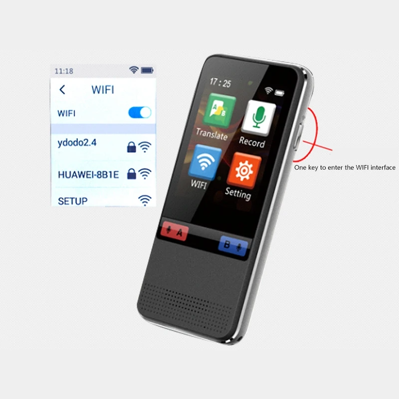 Hot Smart Voice Language Translator Device Real-Time Two-Way Offline Speech/Text Wifi Ips Press Sn Multi-Languages | Электроника