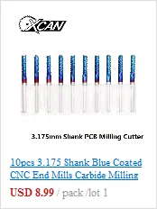 XCAN 10 шт. 3,175 мм хвостовик концевые фрезы CNC режущий Длина 15/17 мм/20 мм/22 мм Один Флейта Спираль Фрезы для контурной обработки одиночных каннелюр фреза
