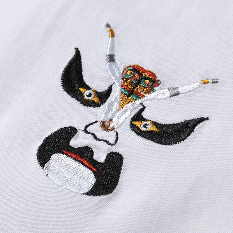 

ZOENOVA Brand 2021 New Indian Pattern Embroidery Tshirt 100% Cotton Tee Shirt Harajuku Black Short Sleeve Male Big Size M-4XL